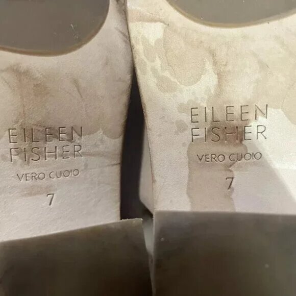 EILEEN‎ FISHER Glance Leather Peep Toe Slingback Heel Shoe Sandals - Picture 9 of 9